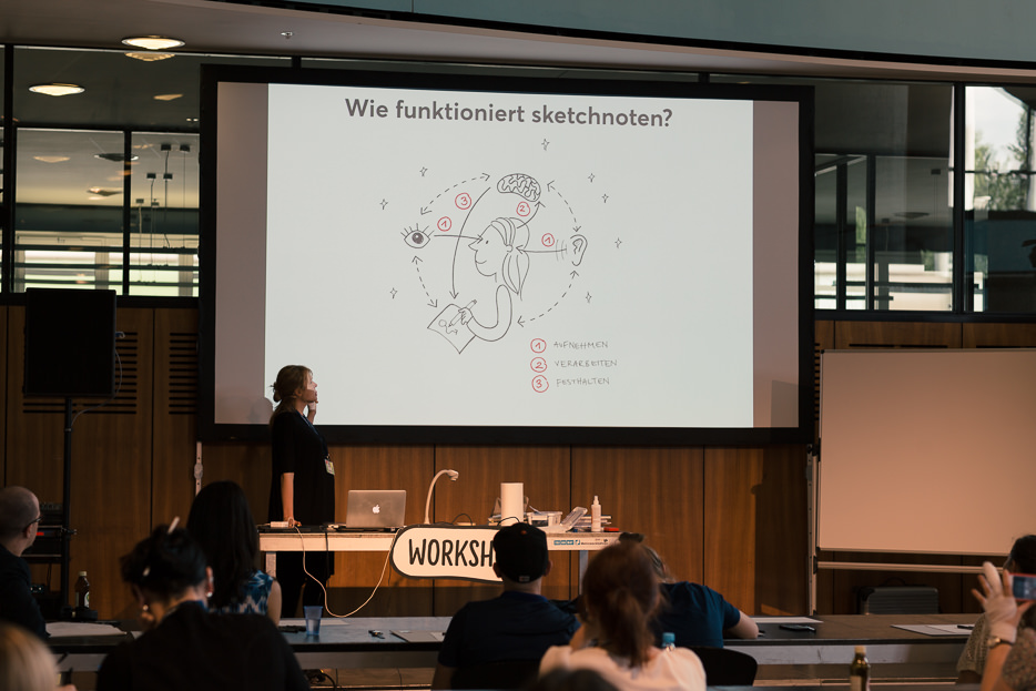 Sketchnote workshop with Nadine Roßa at TYPO Berli, 2016 © Norman Posselt / Monotype
